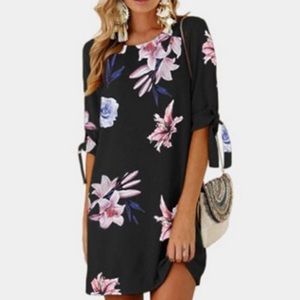 NEW! 🔥 Wine red Women’s Summer Floral Short Dress